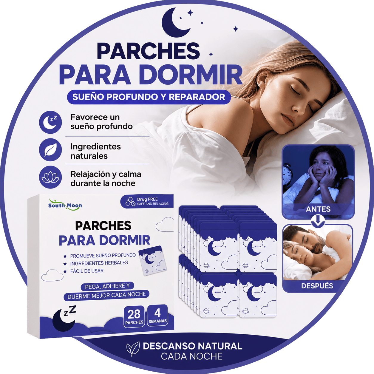 Sueño Profundo Natural Ayuda a relajarte y descansar mejor durante toda la noche.